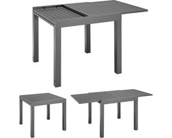 Juskys Uitklapbare Tuintafel Laki - 80 x 80 cm - Antraciet - Aluminium
