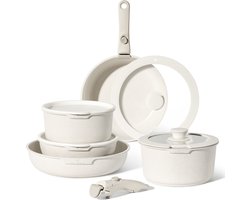 Just Perfecto 11 Delige Pannenset Inductie - Afneembare Handgreep - Pannenset Met Deksel Voor Alle Warmtebronnen - Pannen Zonder PFOA - PFAS