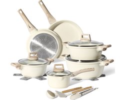 Just Perfecto 15 Delige Pannensets Inductie - Pannenset Met Deksel Voor Alle Warmtebronnen - Pannen - PFAS