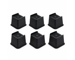 JustValue L-vormige Meubelverhogers 10,2 cm - 6 Stuks - Voor Bed, Bank en Tafel - Zwart