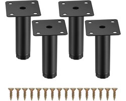 JustValue Meubelpoten - 8 cm - 4-Stuks - Verstelbaar - Kastpoten - Meubelvoeten - Voor Keukenplanken - Bank - Tafel - Stoel - Bureau - Kast - Meubels