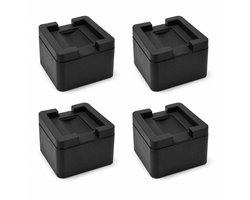JustValue Meubelverhogers 7,6 cm - 4 Stuks - Voor Bed, Bank en Tafel - Voor Poten en Wielen - Zwart