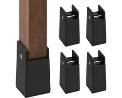 JustValue meubelverhogers - set van 4 - ca. 10 cm extra hoogte - zwart - voor bank, kast en tafel
