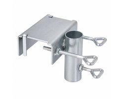 JustValue Parasolhouder voor Balkonreling - Geschikt voor Stokken Ø 25-38 mm - Klem tot 5 cm - Zilver