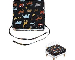 JustValue Stoelverhoger – Dieren – 8cm hoog – Schuimrubber Kussen - Stoelverhoger voor kinderen - Stoelverhoger voor eetkamerstoel - Stoelverhoger eettafel - Zitverhoger - Peuter