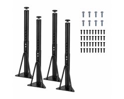 JustValue Verstelbare Tafelpoten Metaal - 45-75 cm - Set van 4 - Hoogte Verstelbaar - Zwart