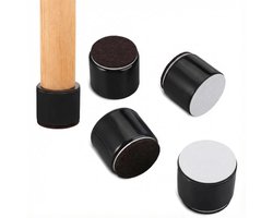 JustValue Zelfklevende Meubelverhogers Rond - 4 Stuks - Koolstofstaal - Bank - Bed - Kast - Antislip - Zwart
