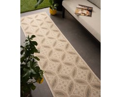 Jute balkonkleed Sunny Circles - naturel 80x200 cm