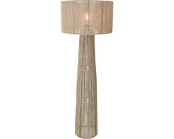 Jute Staande Lamp – Japandi Design Vloerlamp – Natuurlijk Touw – Handgemaakt – Beige – 135 cm – Geschikt voor LED – Scandinavische & Boho Stijl