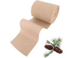 Jute Tafelrunner 20 cm x 20 m - Natuurlijke Jute Band - Tafelloper - Jute Linnen Stof - Verkocht per Meter - Kan op Maat Gemaakt Worden - Voor Diverse Tafelgroottes - Tafelband voor Tuinfeest - Bruiloft