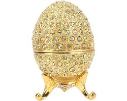 Juwelendoos met handgeschilderd Egg Style design - Decoratieve scharnierende Snuisterijdoos voor Home Decor - Collectible Gift - Uniek en Verfijnd Ontwerp