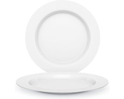 Juypal Bordenset - 4x - wit - kunststof - D26 cm - herbruikbaar - BPA-vrij