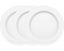 Juypal Bordenset - 8x - wit - kunststof - D26 cm - herbruikbaar - BPA-vrij