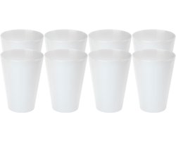 Juypal drinkbekers - 12x stuks - wit - onbreekbaar kunststof - 430 ml - herbruikbaar - BPA-vrij