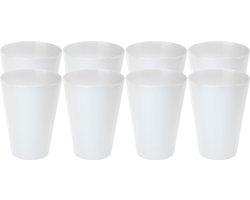 Juypal drinkbekers - 12x - wit - kunststof - 430 ml - herbruikbaar - BPA-vrij