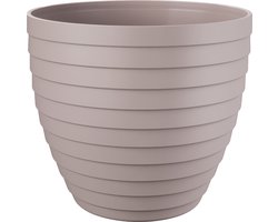 Juypal Hogar Bloempot/plantenpot Florenzia - taupe - kunststof - D21 x H19,3 cm - voor buiten/binnen