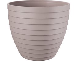 Juypal Hogar Bloempot/plantenpot Florenzia - taupe - kunststof - D30 x H26,8 cm - voor buiten/binnen