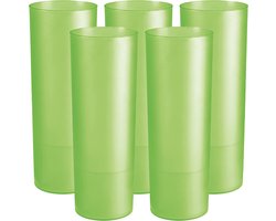 Juypal longdrink glas - 12x - groen - kunststof - 330 ml - herbruikbaar - BPA-vrij