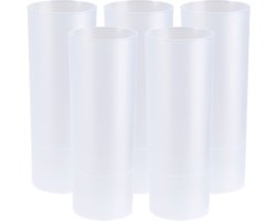 Juypal longdrink glas - 12x - wit - kunststof - 330 ml - herbruikbaar - BPA-vrij