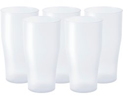 Juypal longdrink glas - 8x - wit - kunststof - 450 ml - herbruikbaar - BPA-vrij