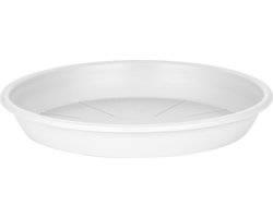 Juypal Plantenschotel - wit - kunststof - Dia 20 cm - onderschotel/opvangschaal