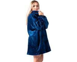 JWRgoods - Hoodie deken - Deken met mouwen - blanket - Blauw