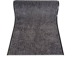JYG - Deurmat tapijtloper binnen - 90x300cm - CLEANWASH GRIJS - Belgische Droogloopmat in Extra Grote Maten – Superabsorberend Polyamide, 2 lange zijden afwerking, Antislip Vinyl Rug, 3 Kleuren, Diverse Lengtes en Breedtes