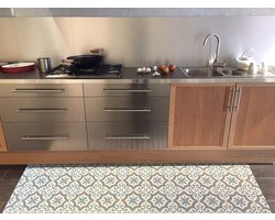 JYG Vloerkleed DUCHESSE- Keukenloper - Keukenmat - Vinyl - Vintage - 60x300cm - tegeldesign - Veelkleurig