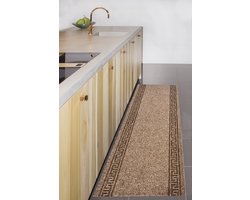 JYG Vloerkleed KRETA - Keukenmat - Keukenloper - Anti Slip - 66x150cm - Beige