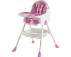 K IKIDO Kinderstoel 3 in 1 - Inklapbare Eetstoel - met opbergmand - Afneembare plaat - Verstelbaar Baby Stoel - Combinatie kinderstoel - Baby Eetstoel - Baby kinderstoel - 5-punts gordel - MAX40kg
