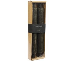 Kaars dia. 4 cm, hoogte: 25 cm Vela 2 stuks zwart - woonaccessoires