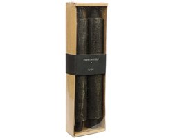 Kaars dia. 4 cm, hoogte: 25 cm Vela 4 stuks zwart - woonaccessoires