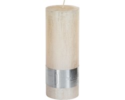 Kaars metallic creme 18x7cm