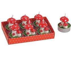 Kaarsen houder Kandelaar Champignons - Set van 6 Stuks