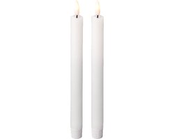 Kaarsen set van 2x stuks Led dinerkaarsen wit 24 cm - Woondecoratie - Elektrische kaarsen