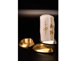 Kaarsenbord hoef - massief messing - goud mat - 1 stuk - 13x12cm