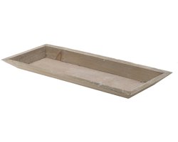 Kaarsenbord - kaarsen plateau - rechthoekig - hout naturel - 39 x 15 cm - Kaarsenonderzetter