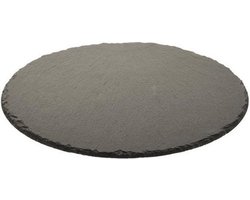 Kaarsenbord-plateau - leisteen - rond - zwart - D30 cm - Kaarsenonderzetter