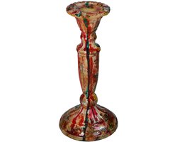Kaarsenhouder - Beschilderd Meerderkleurig - ↑ 22 cm
