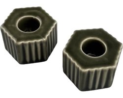 Kaarsenhouder groen - 2 stuks