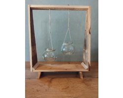 Kaarsenhouder- Hout - Hoogte 36.5cm