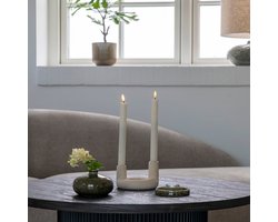 Kaarsenhouder in beige keramiek, ø13x8,5 cm - House Nordic - Kaarsenhouders - Beige - Keramiek