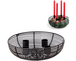 Kaarsenhouder - Kaarshouder - Kandelaar zwart - Kandelaar - Kaarsenstandaard - Decoratie Kaarshouder - Kerstversiering