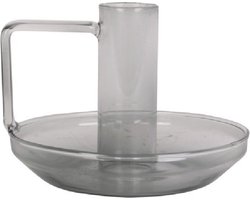 Kaarsenhouder Kandelaar Glas | Zwart  | Candle holder | Modern light | Present Time | 10 x 7,5 cm | Skandinavien.nl