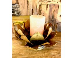 Kaarsenhouder Lotus goud