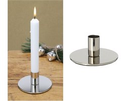 Kaarsenhouder metaal zilver 10x5cm woondecoratie vintage kerst tafeldecoratie kaarsenhouder kaarspen scandinavisch chic kaarsenhouder retro woonkamerdecoratie decoratieve kom