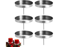 Kaarsenhouder Set - Kandelaars - Sfeer Creëren - Hoge Temperatuurbestendig - 6 stuks - Zilver