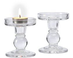 Kaarsenhouder - set van 2 - 8,5 cm - voor diner- en stompaarsen