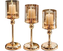 Kaarsenhouders - Set van 3 - Kaarshouders - Voor LED Kaarsen & Echte Kaarsen