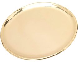 Kaarsenplaat Rond - Onderzetter Decoratie - Tafel Aankleden - Messing Glanzend Goud - Ø14cm - Goud